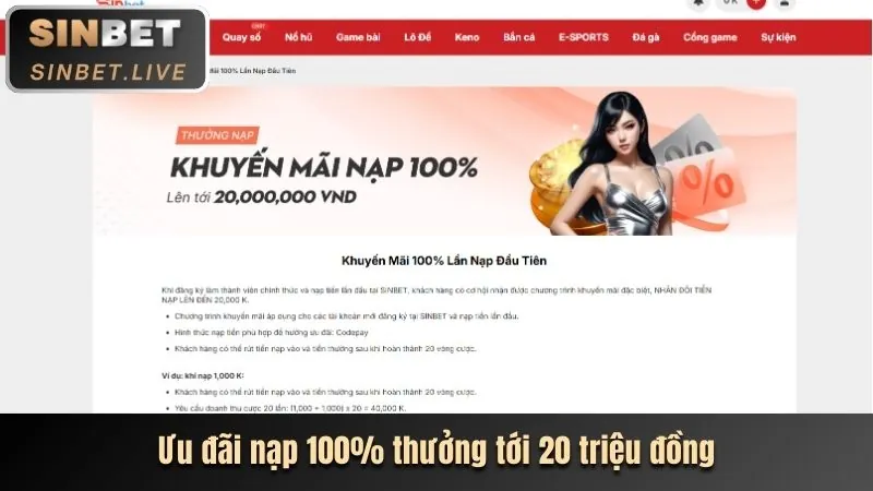 Thưởng chào mừng nạp lần đầu tại 7clubs link mới